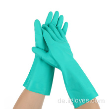 Grün chemisch resistente Sicherheitsarbeit Nitrilhandschuhe